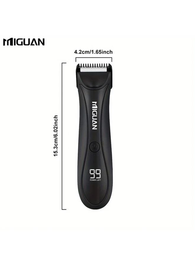 Black Mens Electric Body Groomer Hair Clipper Shaver USB Charging Dock Digital Display Gift Set - Image 4